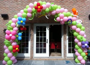 Balloon Decoration Outside a Party